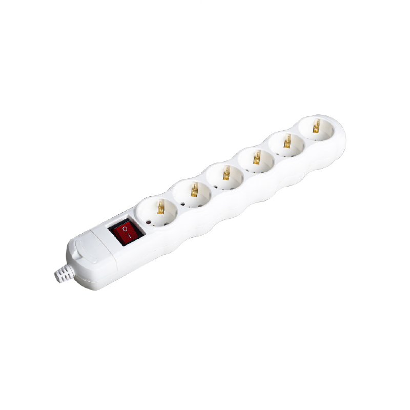MULTISTRIP 6 SCHUKO SOCKETS WITH CHILD PROTECTION WITH SWITCH NO CABLE 16A IP20 BMS20S6