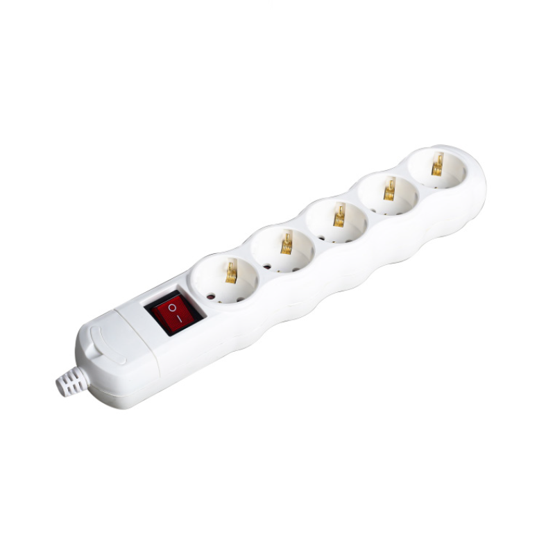 MULTISTRIP 5 SCHUKO SOCKETS WITH CHILD PROTECTION WITH SWITCH NO CABLE 16A IP20 BMS20S5
