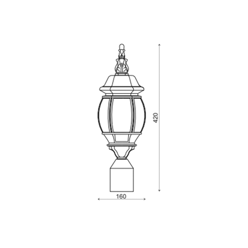WALL GARDEN LIGHT ΙΡ44 Ε27 max.60W  RAL C0026 HI6189BMS