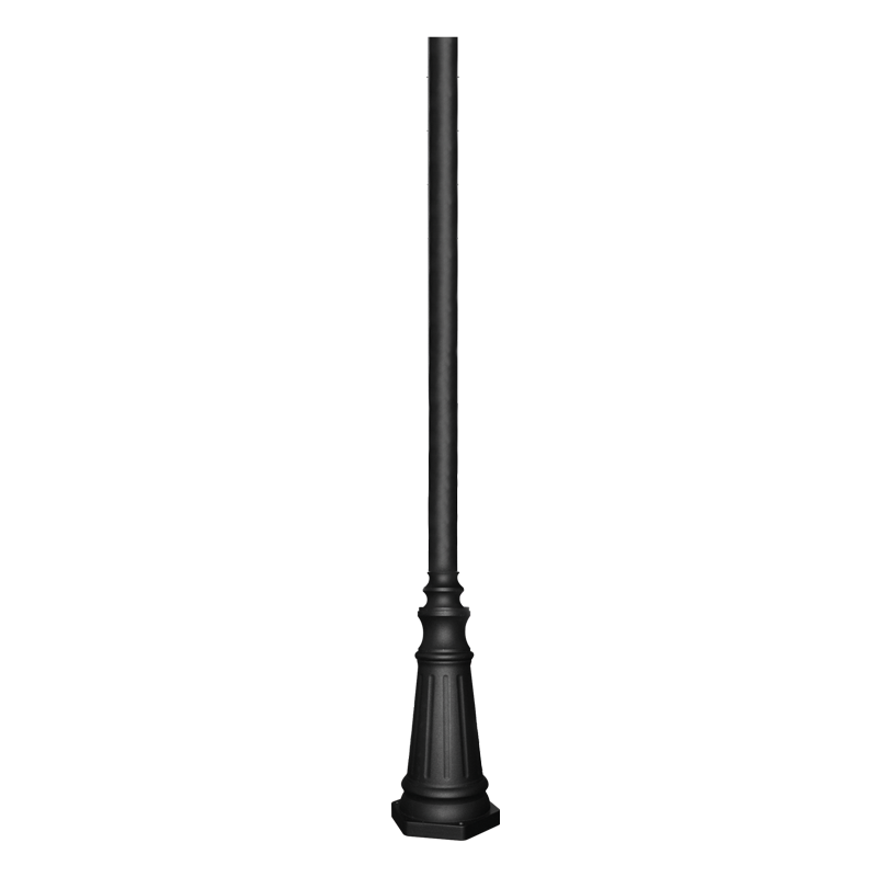 GALVANIZE STEEL POLE 3M Φ60 BASE Φ100 >Φ265mm BLACK RAL C0026 HI073STBMS