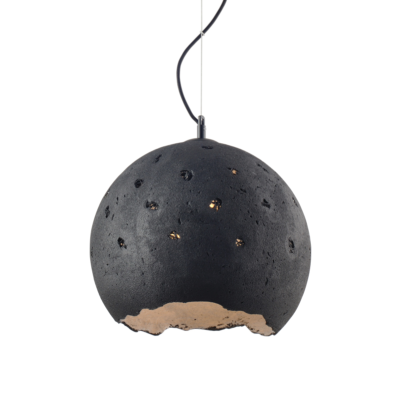 ^ NETTO PENDANT LUMINAIRE 1XE27 BLACK CLAY Φ35ΧΗ120CM V372261PBK