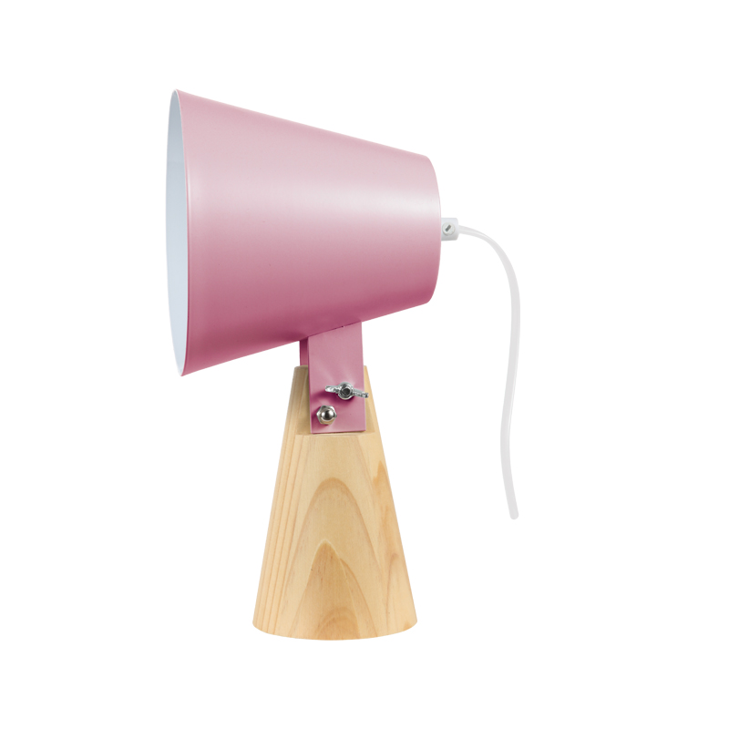 ^ NETTO TABLE LIGHTING 1ΧΕ14 WOOD+PAL PINK METAL 15Χ15ΧΗ29,5CM TF177491TPP