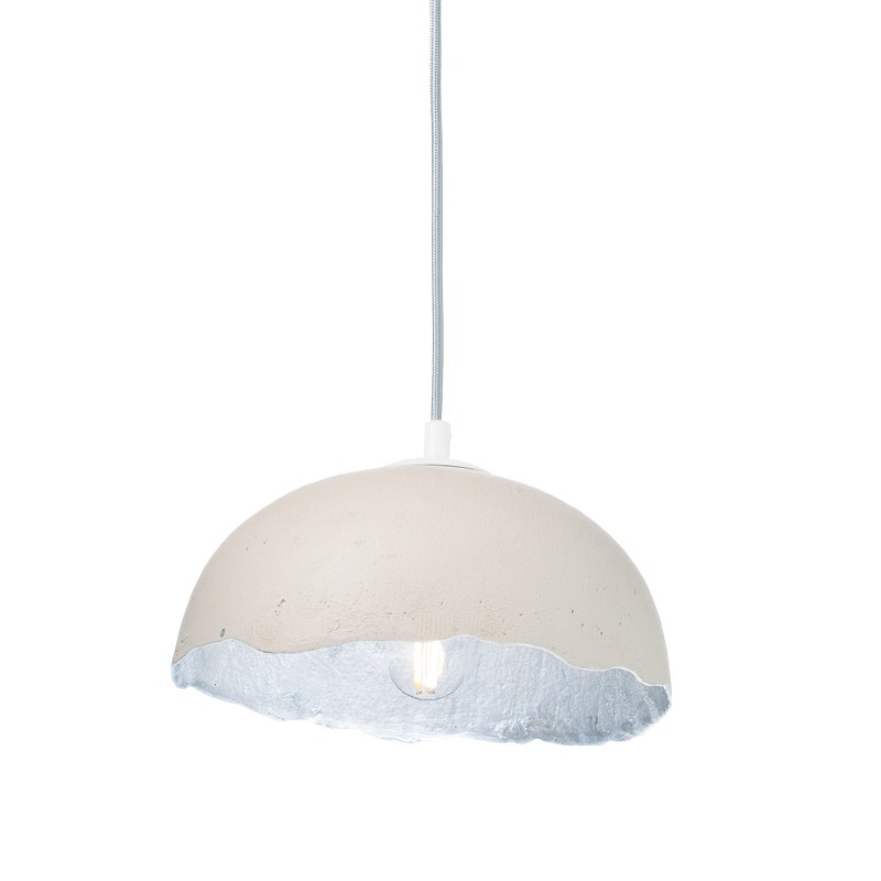 ^ NETTO PENDANT LUMINAIRE 1XE27 WHITE/SILVER CLAY Φ25ΧΗ120CM V3729251PWS