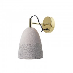 ^ NETTO WALL MOUNT LUMINAIRE 1XE27 GREY CLAY + BRASS METAL 22,5Χ14Χ26CM V370981WGB ^ NETTO WALL MOUNT LUMINAIRE 1XE27 GREY CLAY + BRASS METAL 22,5Χ14Χ26CM V370981WGB