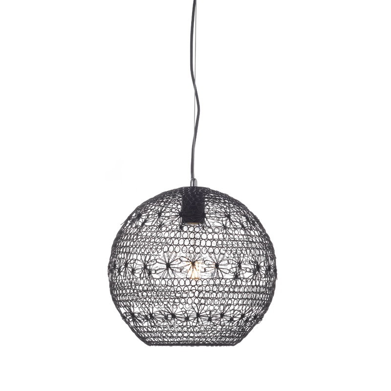 ^ NETTO PENDANT LUMINAIRE 1ΧΕ27 BLACK FABRIC & METAL Φ30ΧΗ120CM GN799301PB