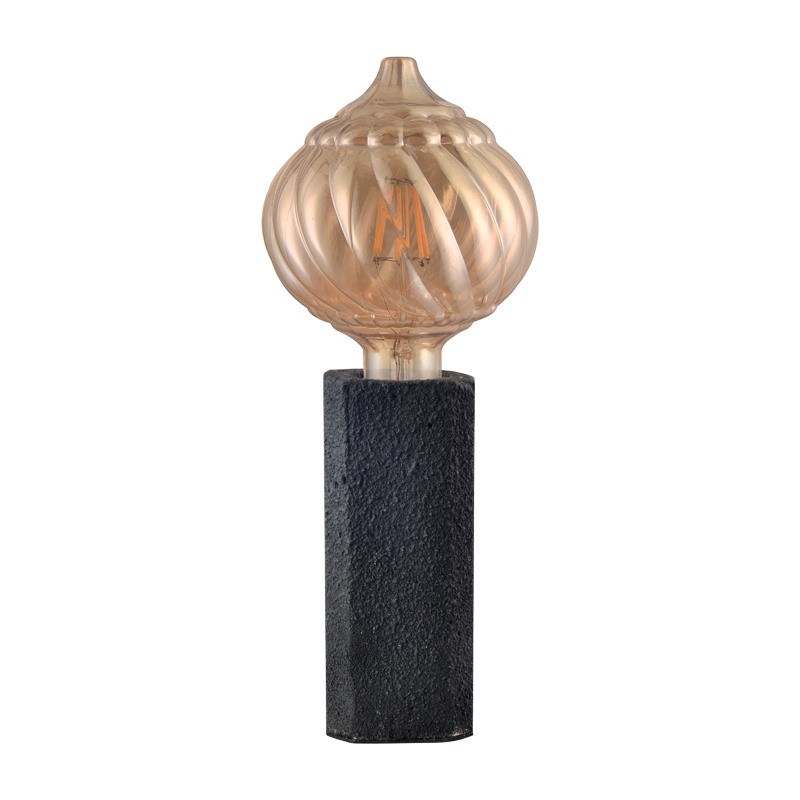 ^ NETTO TABLE LUMINAIRE 1XE27 BLACK EMBOSSED CLAY 6Χ6ΧΗ15CM V372011TCBK