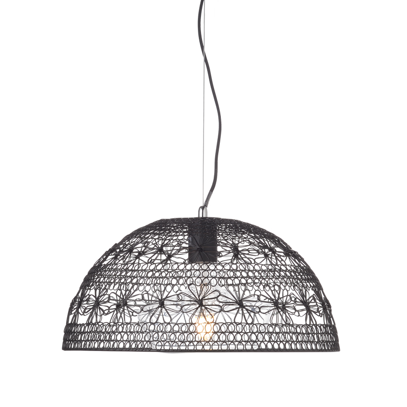 ^ NETTO PENDANT LUMINAIRE 1ΧΕ27 BLACK FABRIC & METAL Φ40ΧΗ120CM GN799401PB