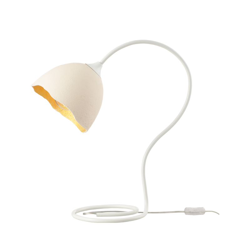 ^ NETTO TABLE LUMINAIRE 1XE27 WHITE/GOLD CLAY 43Χ50Χ20CM V3722201TWG