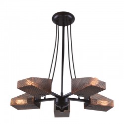 ^ NETTO PENDANT 5ΧΕ27 METALLIC BLACK+ COPPER GRID Φ60ΧΗ77CM EG166125PBC ^ NETTO PENDANT 5ΧΕ27 METALLIC BLACK+ COPPER GRID Φ60ΧΗ77CM EG166125PBC