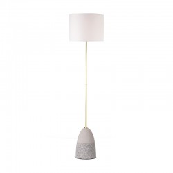 ^ NETTO FLOOR LUMINAIRE 1XE27 GREY CLAY + BRASS METAL + WHITE SHADE Φ45ΧH170CM V370981FGBW ^ NETTO FLOOR LUMINAIRE 1XE27 GREY CLAY + BRASS METAL + WHITE SHADE Φ45ΧH170CM V370981FGBW
