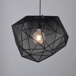 NETTO PENDANT LIGHTING 1ΧE27 BLACK FABRIC+ METAL D42XH120CM MARS EF07P142BK NETTO PENDANT LIGHTING 1ΧE27 BLACK FABRIC+ METAL D42XH120CM MARS EF07P142BK