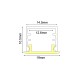 MINA SEMI TRIMLESS ALUMINUM PROFILE WITH OPAL PC DIFFUSER 2m/pc P139NU