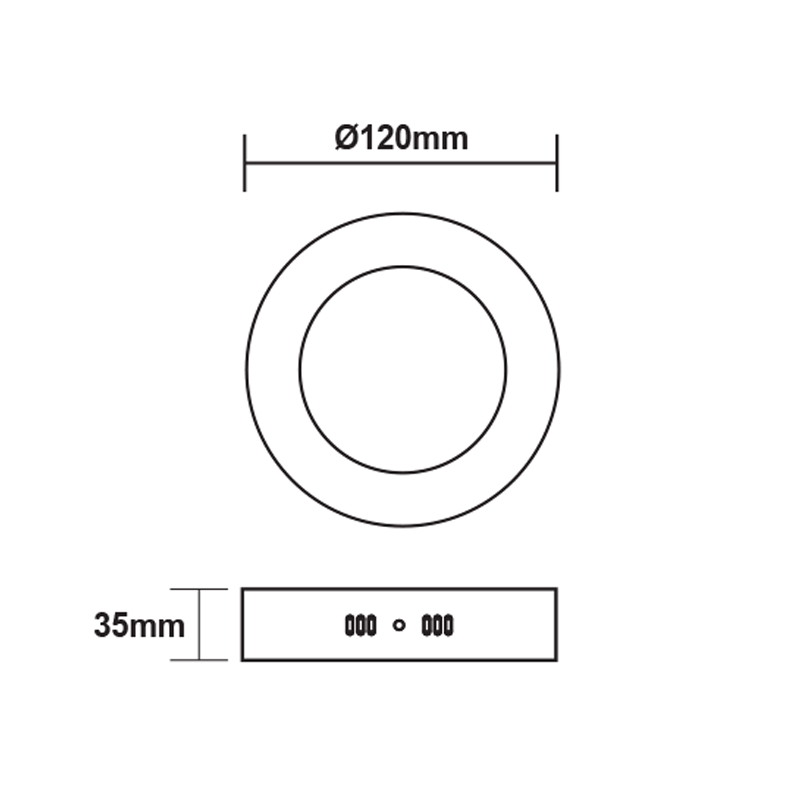 LED SLIM PANEL WHITE ROUND CEIL. 6W 3000K 450Lm Φ117mm 230V AC Ra80 VEKO630RW LED SLIM PANEL WHITE ROUND CEIL. 6W 3000K 450Lm Φ117mm 230V AC Ra80 VEKO630RW