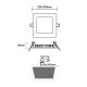 LED SLIM PANEL WHITE SQUARE REC. 18W 3000K 1700Lm 223x223mm 230V AC Ra80 PENU1830SW