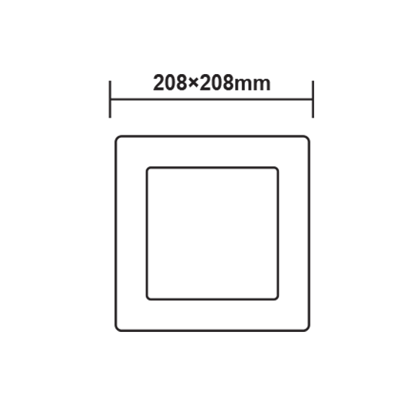 LED SLIM PANEL WHITE SQUARE CEIL.18W 3000K 1700Lm 208x208mm 230V AC Ra80 VEKO1830SW