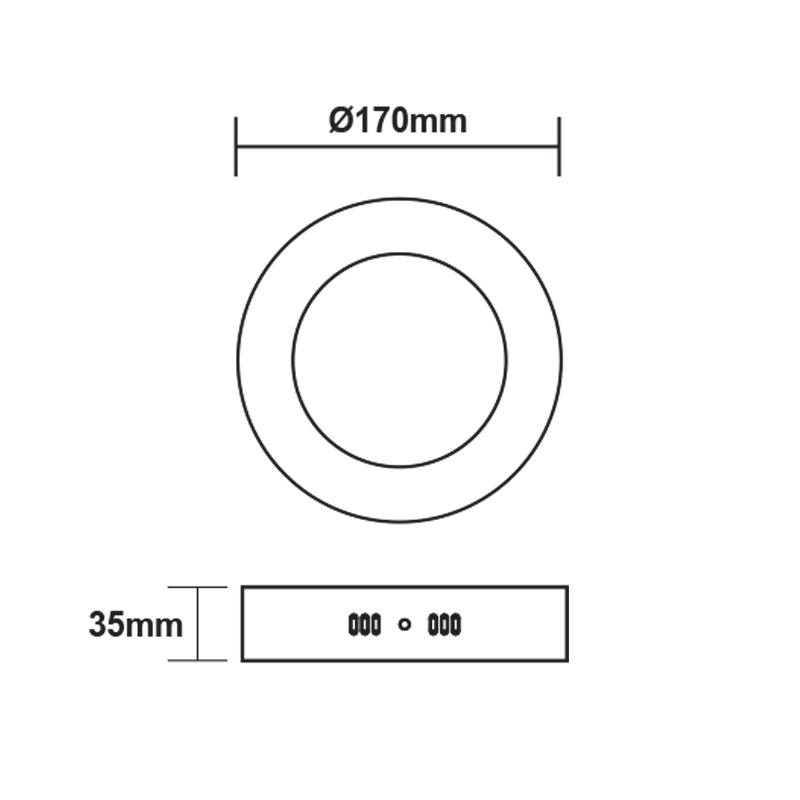 LED SLIM PANEL WHITE ROUND CEIL.12W 3000K 1040Lm Φ160mm 230V AC Ra80 VEKO1230RW LED SLIM PANEL WHITE ROUND CEIL.12W 3000K 1040Lm Φ160mm 230V AC Ra80 VEKO1230RW