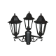 GARDEN LIGHT TRIPLE BLACK MAT RAL9005M 23.5Χ44,5cm Φ60 HI8003B