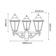 GARDEN LIGHT TRIPLE BLACK MAT RAL9005M 23.5Χ44,5cm Φ60 HI8003B