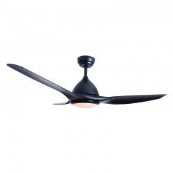 DECORATIVE CEILING FAN WITH DIMMABLE LED DIAM132CM DC40W 3 BLACK ABS BLADES WITH REMOTE CONTROL 2 BLACK DOWNRODS 15&25CM FANKVBL10G DECORATIVE CEILING FAN WITH DIMMABLE LED DIAM132CM DC40W 3 BLACK ABS BLADES WITH REMOTE CONTROL 2 BLACK DOWNRODS 15&25CM FANKVBL10G