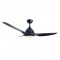 DECORATIVE CEILING FAN WITH DIMMABLE LED DIAM132CM DC40W 3 BLACK ABS BLADES WITH REMOTE CONTROL 2 BLACK  DOWNRODS 15&25CM FANKVBL10G