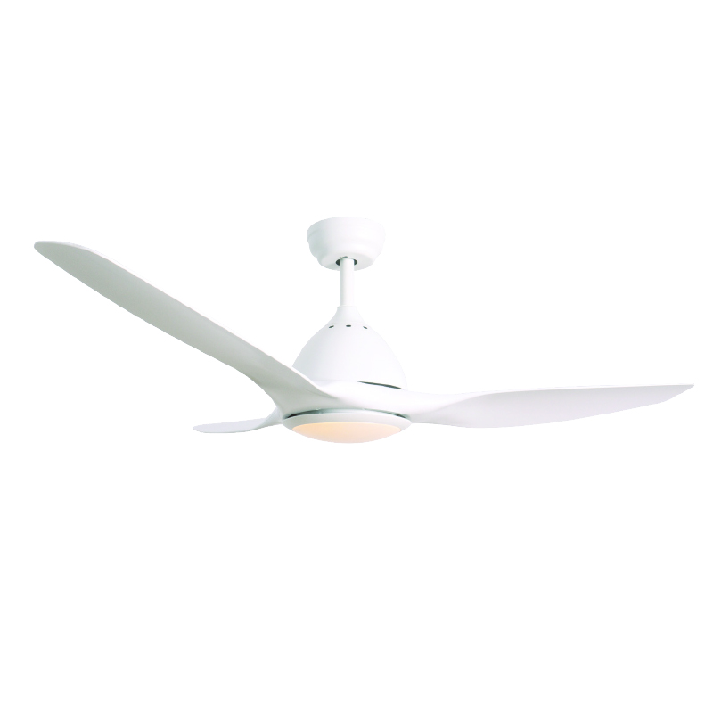DECORATIVE CEILING FAN WITH DIMMABLE LED DIAM132CM DC40W 3 WHITE ABS BLADES WITH REMOTE CONTROL 2 WHITE DOWNRODS 15&25CM FANKVWH20G