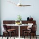 DECORATIVE CEILING FAN WITH DIMMABLE LED DIAM132CM DC40W 3 WHITE ABS BLADES WITH REMOTE CONTROL 2 WHITE DOWNRODS 15&25CM FANKVWH20G