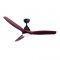 DECORATIVE CEILING FAN WITH DIMMABLE LED DIAM132CM DC40W 3 WOODEN BROWN BLADES WITH REMOTE CONTROL 2 BLACK DOWNRODS 15&25CM FANKVBR40G
