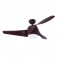 DECORATIVE CEILING FAN WITH DIMMABLE LED DIAM132 DC40W 3 BROWN ABS BLADES REMOTE CONTROL 2 BLACK DOWNRODS 15&25CM FANKVBR60G