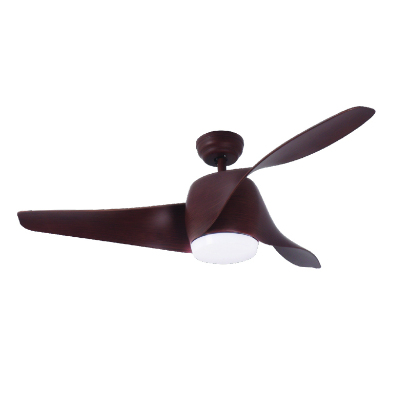 DECORATIVE CEILING FAN WITH DIMMABLE LED DIAM132 DC40W 3 BROWN ABS BLADES REMOTE CONTROL 2 BLACK DOWNRODS 15&25CM FANKVBR60G