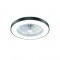 DECORATIVE BLACK CEILING SMART FAN WITH DIMMABLE LED DIAM50CM 7 TRANSPARENT ABS BLADES WITH REMOTE CONTROL FANOKBL20G