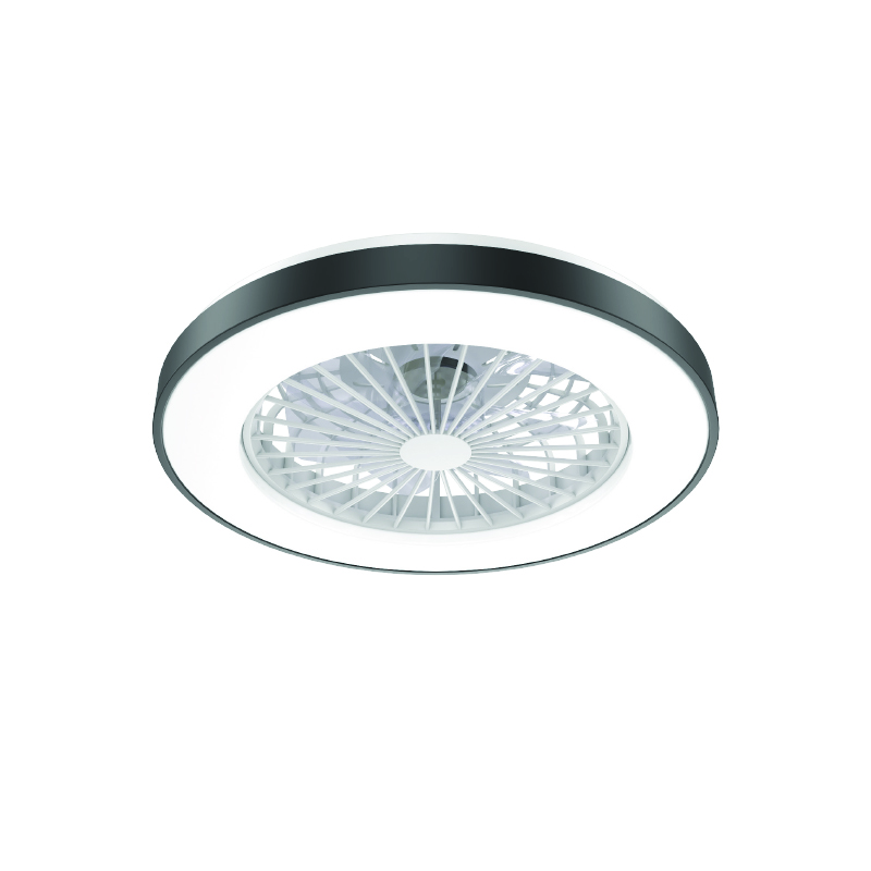 DECORATIVE BLACK CEILING SMART FAN WITH DIMMABLE LED DIAM50CM 7 TRANSPARENT ABS BLADES WITH REMOTE CONTROL FANOKBL20G
