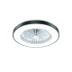 DECORATIVE BLACK CEILING SMART FAN WITH DIMMABLE LED DIAM50CM 7 TRANSPARENT ABS BLADES WITH REMOTE CONTROL FANOKBL20G