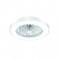 DECORATIVE WHITE CEILING FAN WITH DIMMABLE LED DIAM50CM 7 TRANSPARENT ABS BLADES WITH REMOTE CONTROL FANOKWH10G