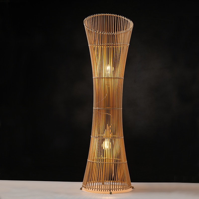 FLOOR LIGHTING 2ΧE27 BAMBOO D29.5XH1180CM SYMI HX1040F