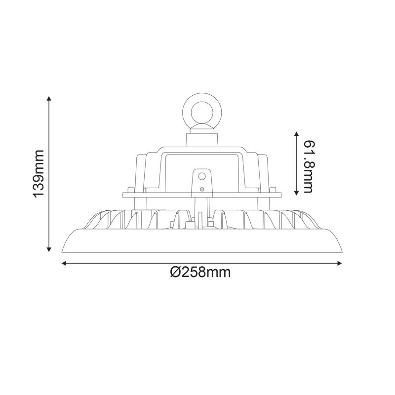 LED ΚΑΜΠΑΝΑ ASTREK DIM 1-10V 100W 15.000LM 5000K 90° 230V AC IP65 Ra>80 50.000HRS ASTREK10050NH