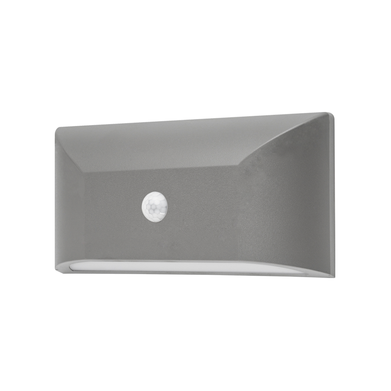 LUMINAIRE GREY PC-PIR SENSOR max6m 230V IP65 6W3.000K 350lm SLIM22PIR