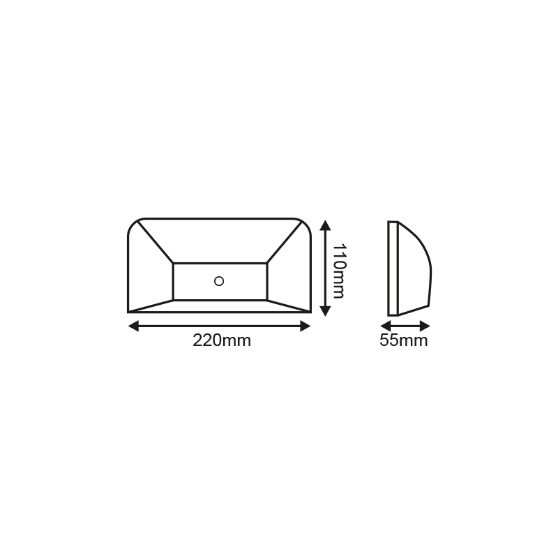 LUMINAIRE GREY PC-PIR SENSOR max6m 230V IP65 6W3.000K 350lm SLIM22PIR