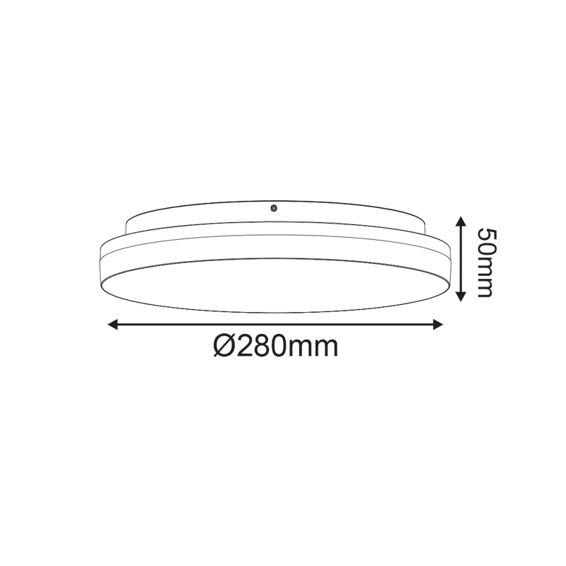 WHITE ROUND LED CEIL. LUMINAIRE 24W 2400lm CCT(3000/4000/6500K) Φ280mm 120° 230V IP54 Ra80 PLAFE24CCTR