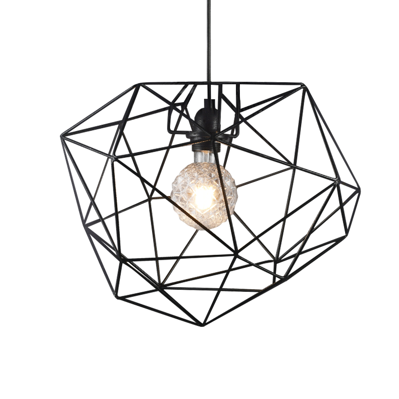 NETTO PENDANT LIGHTING 1ΧE27 BLACK METAL D42XH120CM MARS EF07P142BK1
