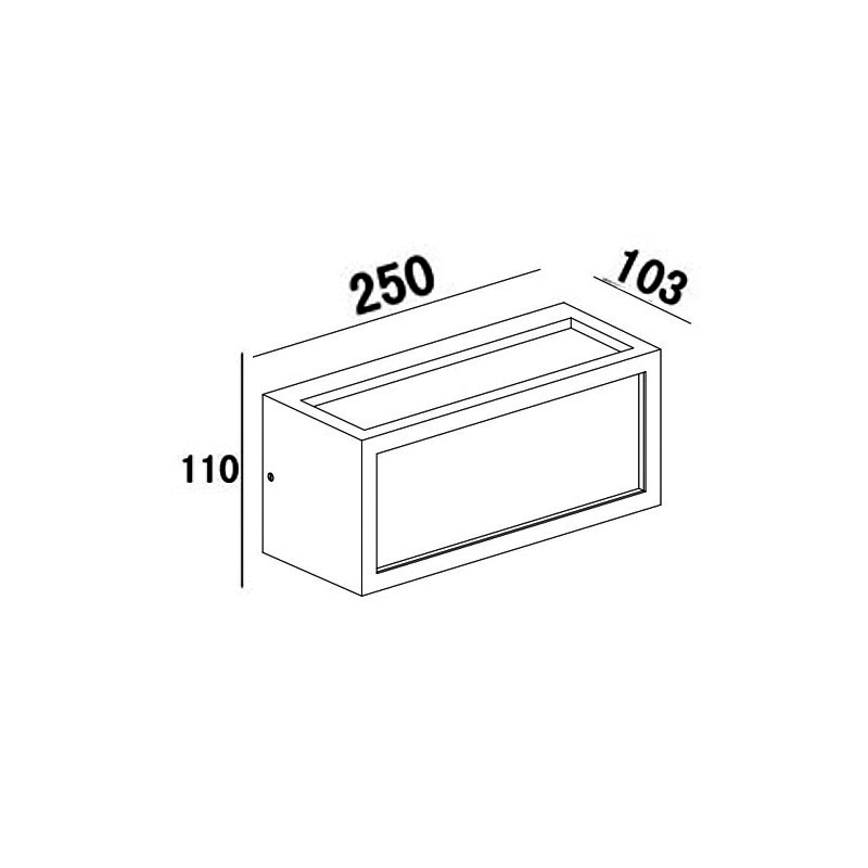 RECTANGLE LUMINAIRE E27 18W IP54 RAL7016M HI5702GDS