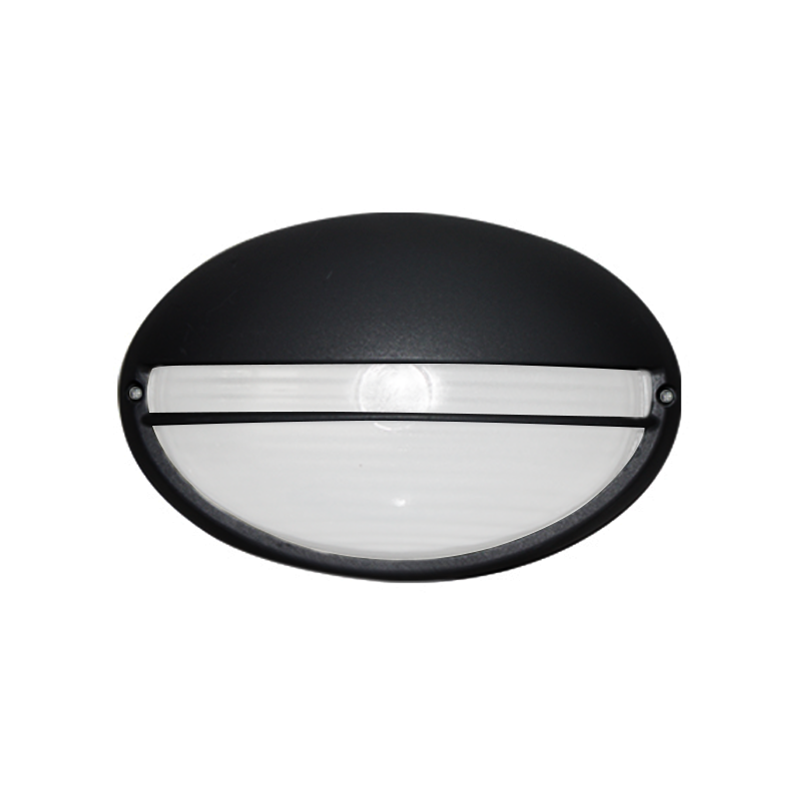 WALL LAMP OVAL 21.5cm WITH COVER BLACK RAL C0026 HI5073BMS