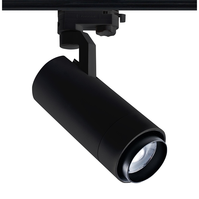 SAND BLACK LED ZOOMABLE TRACK LUMINAIRE 25W 3000K 3-PHASE 25-60° 2800LM MAX. 230V AC Ra80 5YRS MEL2530B4