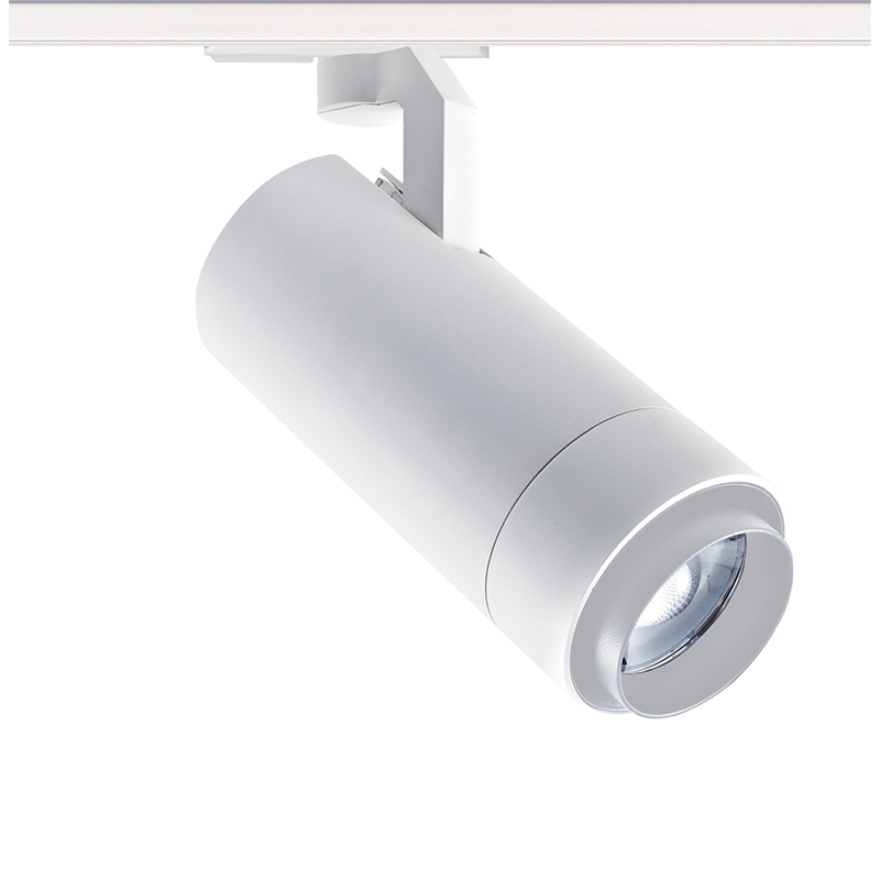 SAND WHITE LED ZOOMABLE TRACK LUMINAIRE 25W 3000K 1-PHASE 25-60° 2800LM MAX. 230V AC Ra80 5YRS MEL2530W2