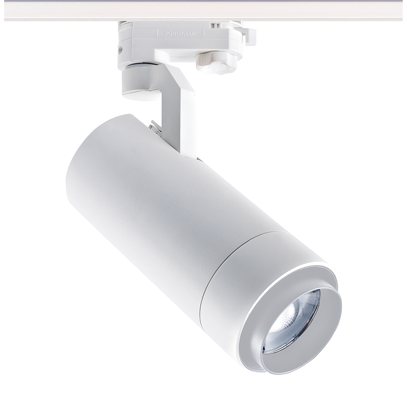 SAND WHITE LED ZOOMABLE TRACK LUMINAIRE 25W 3000K 3-PHASE 25-60° 2800LM MAX. 230V AC Ra80 5YRS MEL2530W4