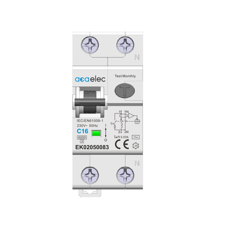 ELECTROMAGNETIC RCBO 1P+N C16 30mА AC TYPE 6kA 2M EK02050083
