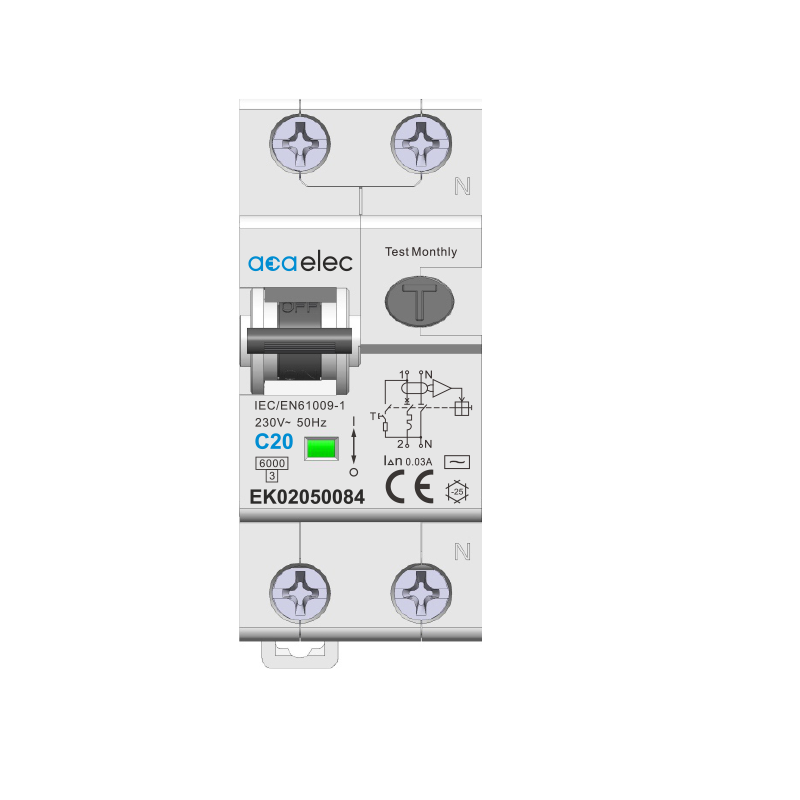 ELECTROMAGNETIC RCBO 1P+N C20 30mА AC TYPE 6kA 2M EK02050084
