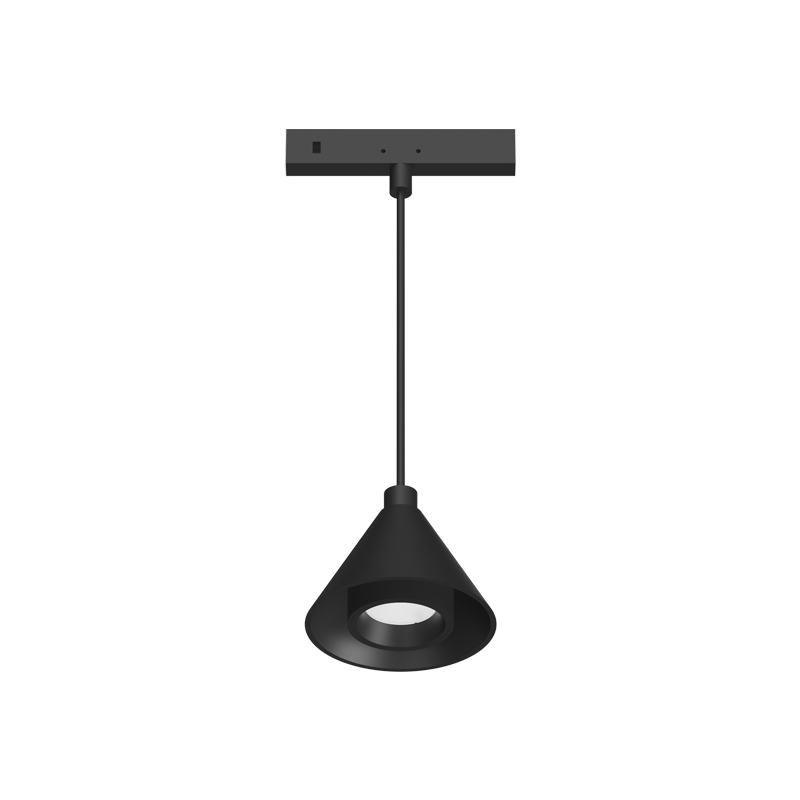 MINI BLACK MAGNETIC PENDANT LUMINAIRE 24V DC 2W 3000K 160LM 36° RA90 5 YRS Φ45*35,5(1000)ΜΜ TCOP230B