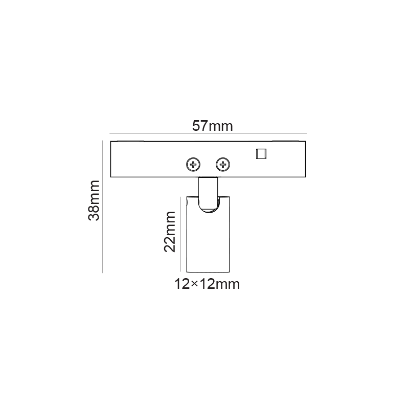 MINI BLACK SQUARE MAGNETIC SPOT 24V DC 1W 3000K 80LM 24° RA90 5 YRS 12*22(38)ΜΜ THUBE130BS