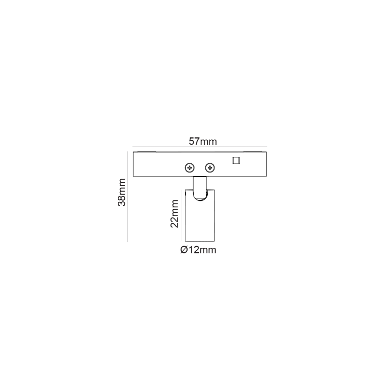 MINI BLACK MAGNETIC SPOT 24V DC 1W 4000K 85LM 24° RA90 5 YRS Φ12*22(38)ΜΜ THUBE140B