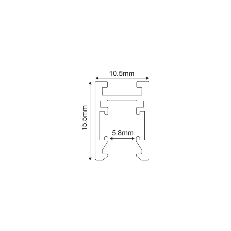 MINI MAGNETIC SURFACE/PENDANT TRACK 24V DC 1M BLACK TMS1MB